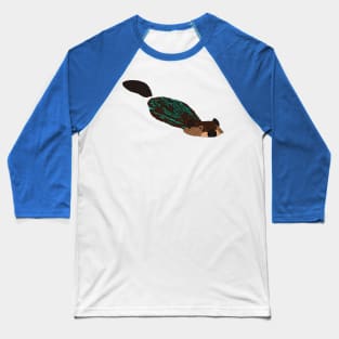 Beaver Swimming Baseball T-Shirt